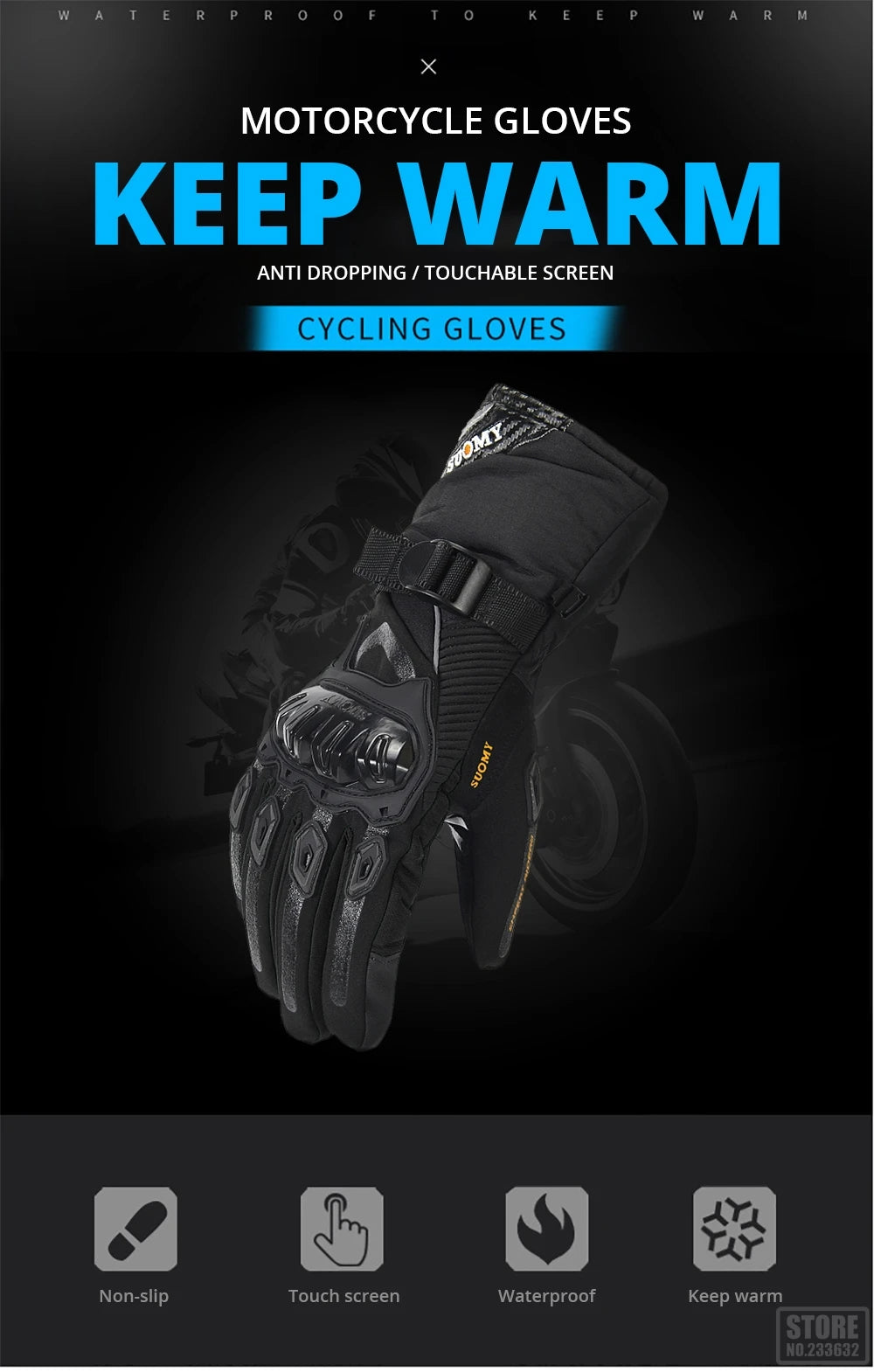 Ultimate All-Weather Motorcycle, Moto, Motorcross Gloves - Boatlode