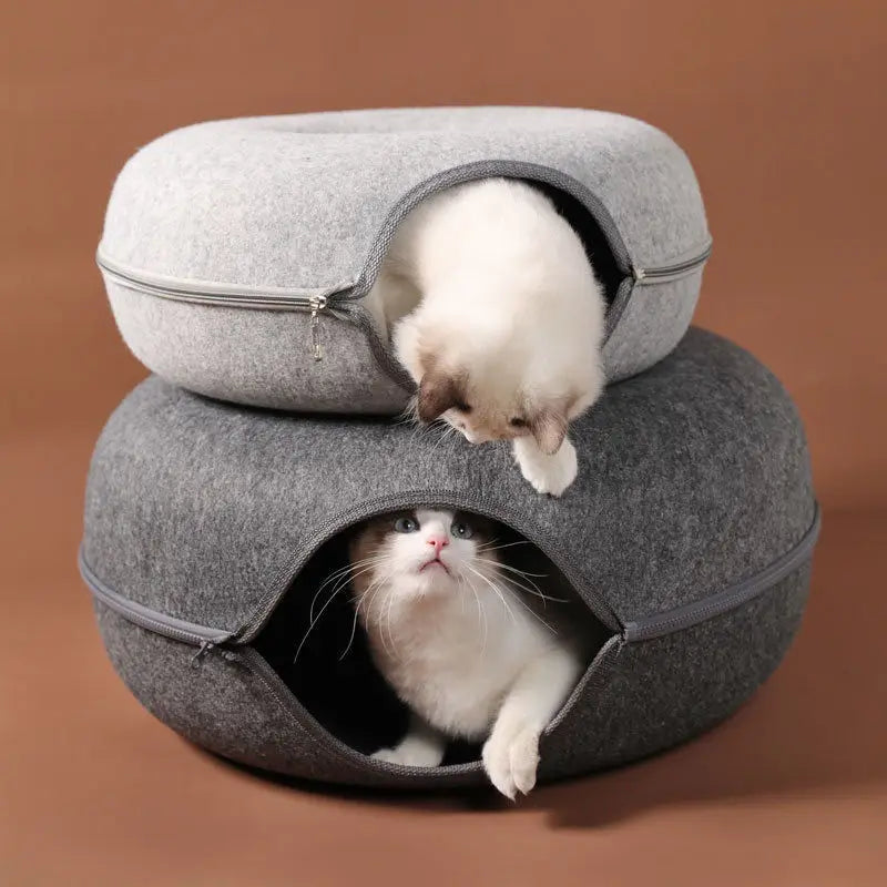 Cat-Donut Combo: Interactive Bed & Tunnel Fun! - Boatlode