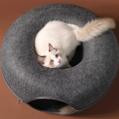 Cat-Donut Combo: Interactive Bed & Tunnel Fun! - Boatlode