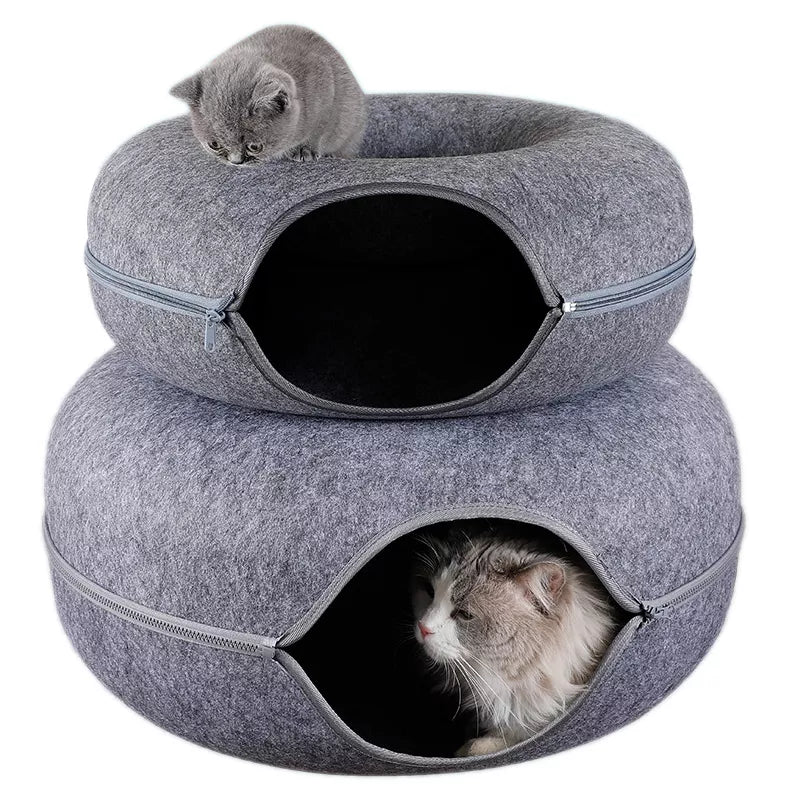 Cat-Donut Combo: Interactive Bed & Tunnel Fun! - Boatlode