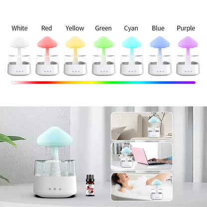 ZenMist Wood Aromatherapy Diffuser: 450ml Mushroom Wood Oasis with USB Relaxation - Boatlode