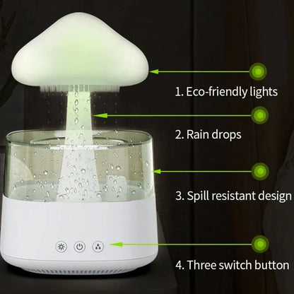 ZenMist Wood Aromatherapy Diffuser: 450ml Mushroom Wood Oasis with USB Relaxation - Boatlode