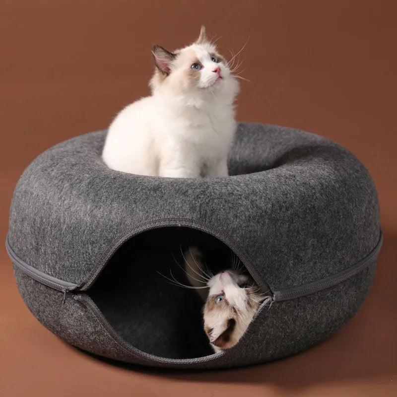 Cat-Donut Combo: Interactive Bed & Tunnel Fun! - Boatlode